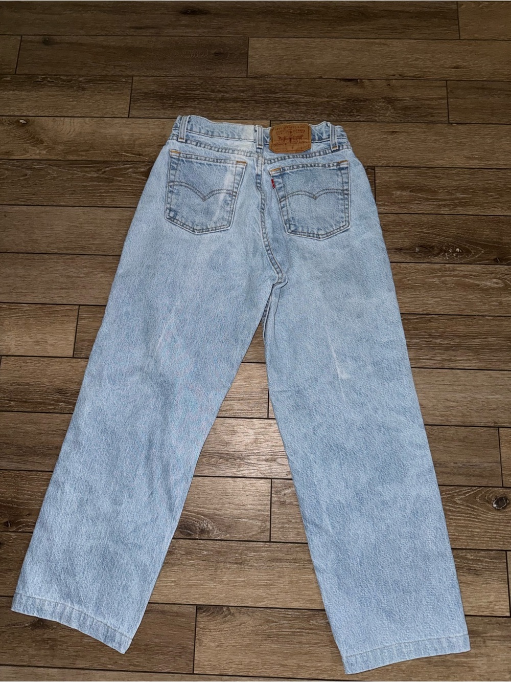 VINTAGE 18560-0291 LEVI’S TAPERED DENIM BLUE JEANS NO STRETCH SZ 25 100% COTTON